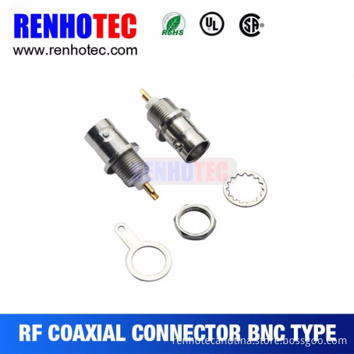 female R/A bnc connector with bulkhead panel waterproof bnc connector